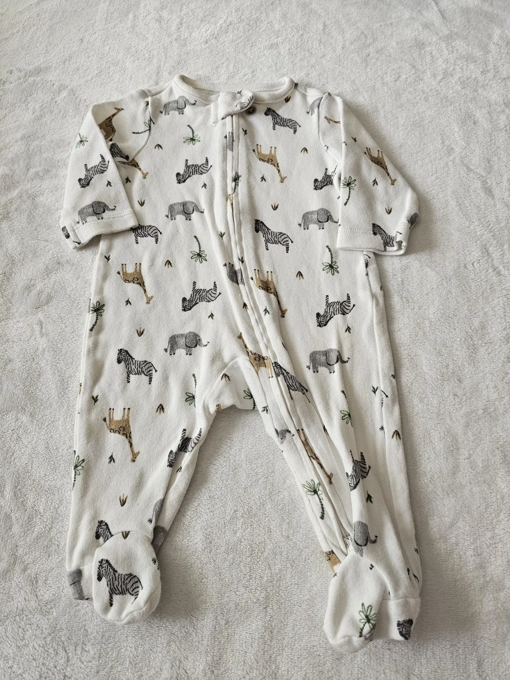 Carter’s Baby Footed Sleeper Pajama Bundle Safari Farm Animal Print 3M